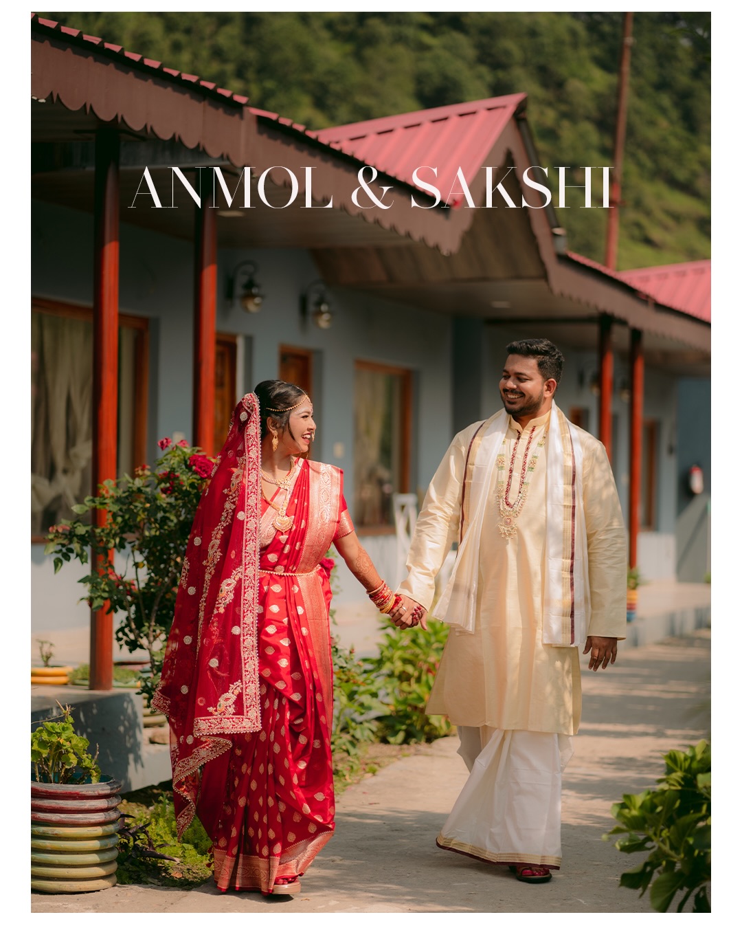 Sacred vows, timeless love, one years of a love blessed at Triyuginarayan. Anmol & Sakshi❤️ ✨#triyuginarayanwe